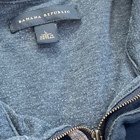 Banana Republic Men’s 1/4 Zip Collared Long Sleeve Blue Pullover Sweatshirt L - Picture 5 of 7